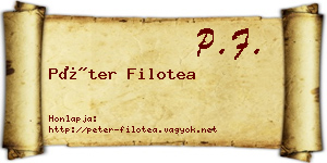 Péter Filotea névjegykártya